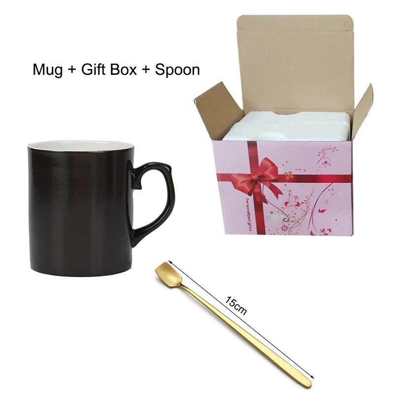 Bone porcelain DIY Mug Color Changing photo mugs Coffee Cup Black cups Custom Ceramic Cup best choice for gift