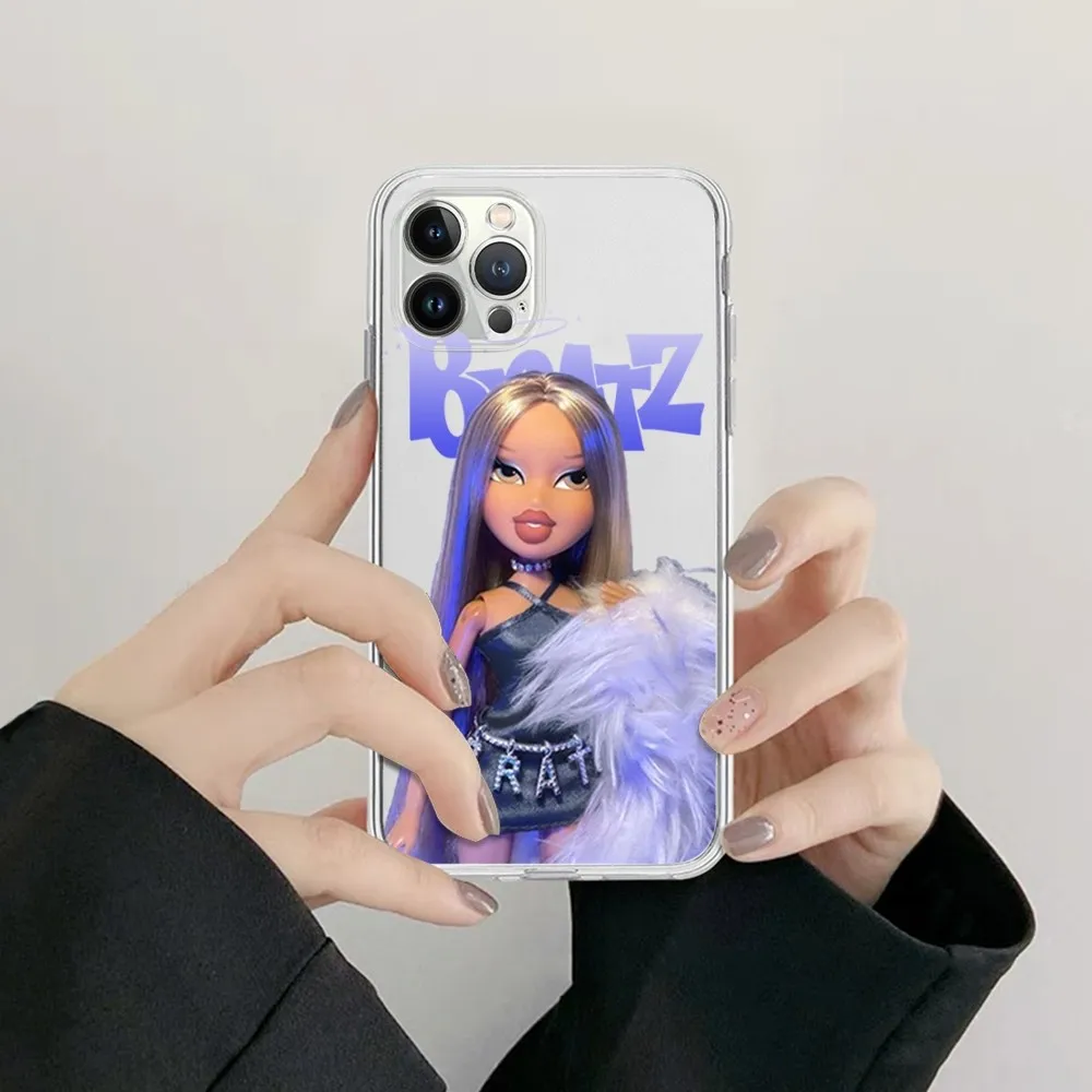 Bratz Doll Phone Case For iPhone 14 13 12 11 Pro Max Mini X Xs XR 6 7 8 Plus SE 2020 Transparent Case