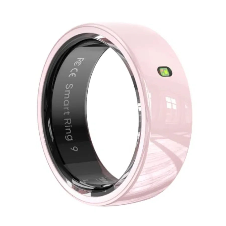

Pink Ceramic Smart Ring for Women Health Fitness Tracker with Sleep Heart Rate Monitor Gesture Touch Control Womens Health Trac