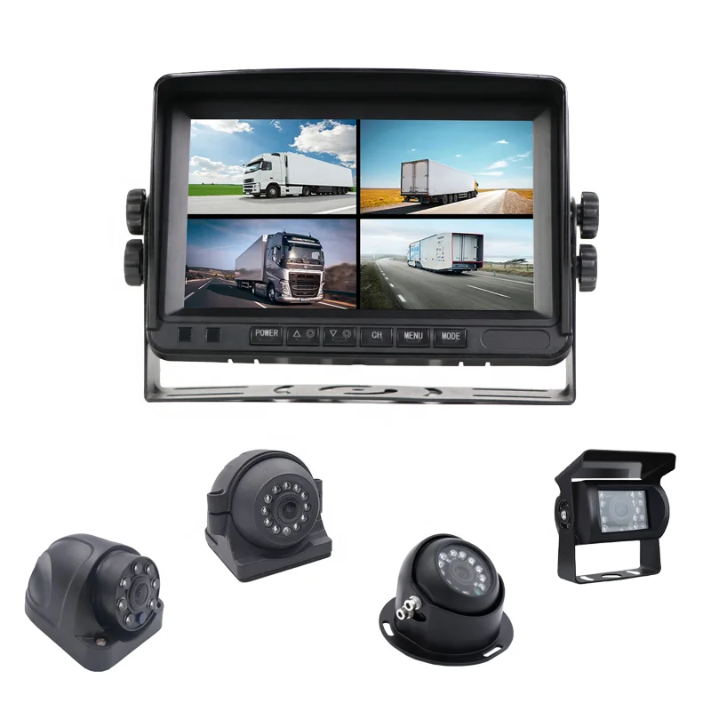 7inch IPS screen 1/2/3/4 camera AHD 1080p 180 / 360 Degree Truck Camera System