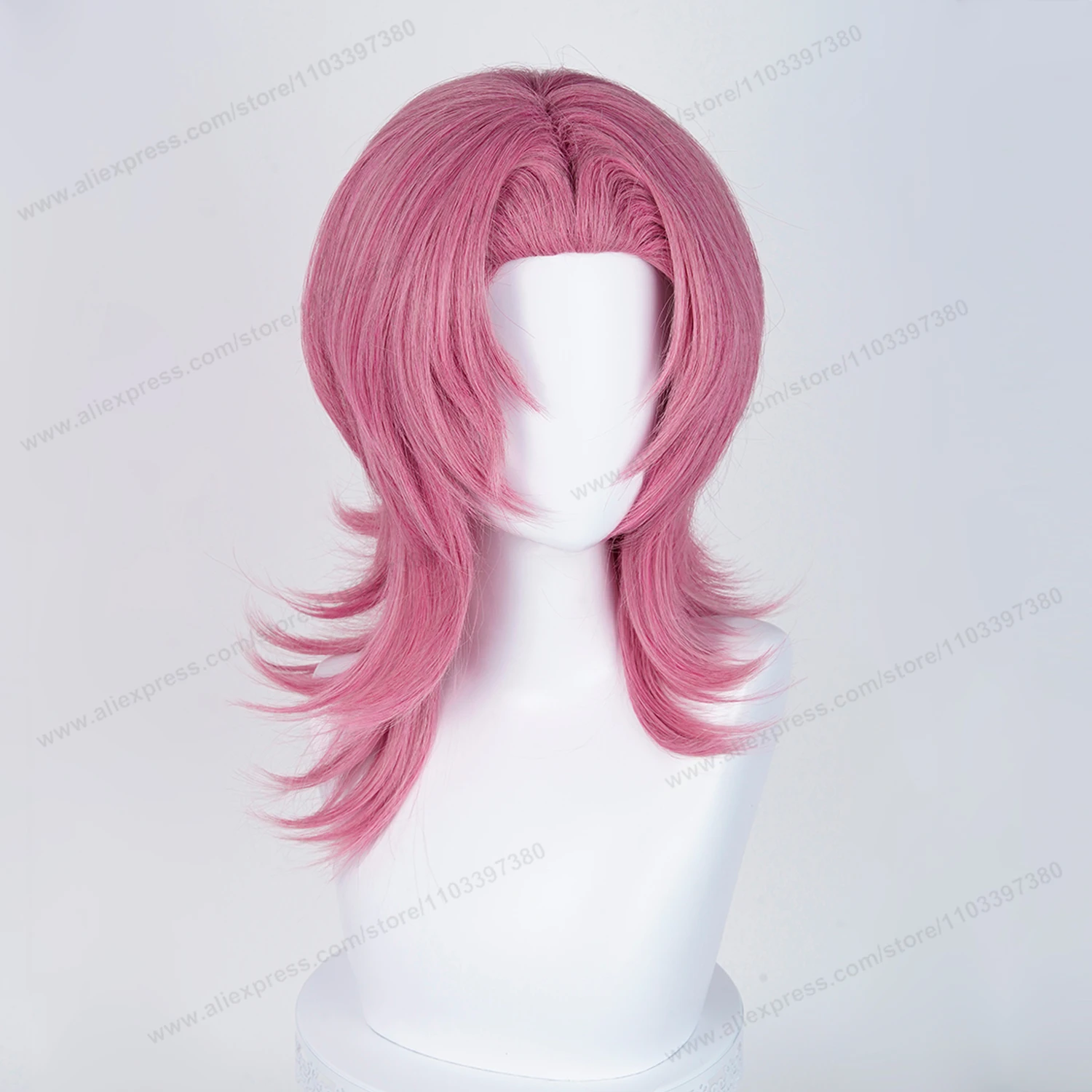Saja Boys Romance Cosplay Synthetic Wig 48cm Deep Pink Men Hair  Anime Heat Resistant Wigs image 5