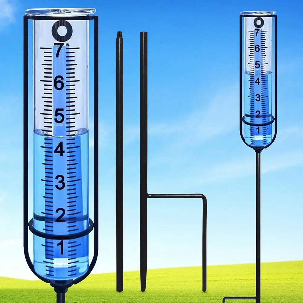 

Plastic Rain Gauge Outdoor Glass Rain Gauge Courtyard Rain Gauge Stake Garden Rain Artificial Measuring With Rainfall Gauge C9M1