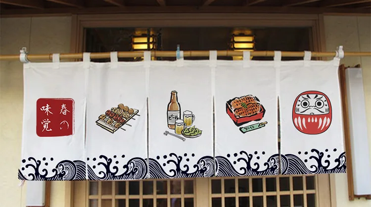 Adversing Flagge Sushi Shop Doorway Kurzen Vorhang Hängen Japanischen Tür Vorhänge Izakaya Restaurant Enterance Noren Bistro Decor – Detail 9