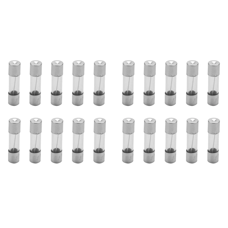 O vidro lento do atraso do tempo do sopro funde tubos, 5mm x 20mm, 250V, 10Amp, 20 PCes