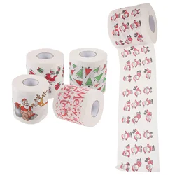 Ensemble de porte-papier hygiénique à motif de Noël, fournitures de blague, produits de fête, 5 rouleaux