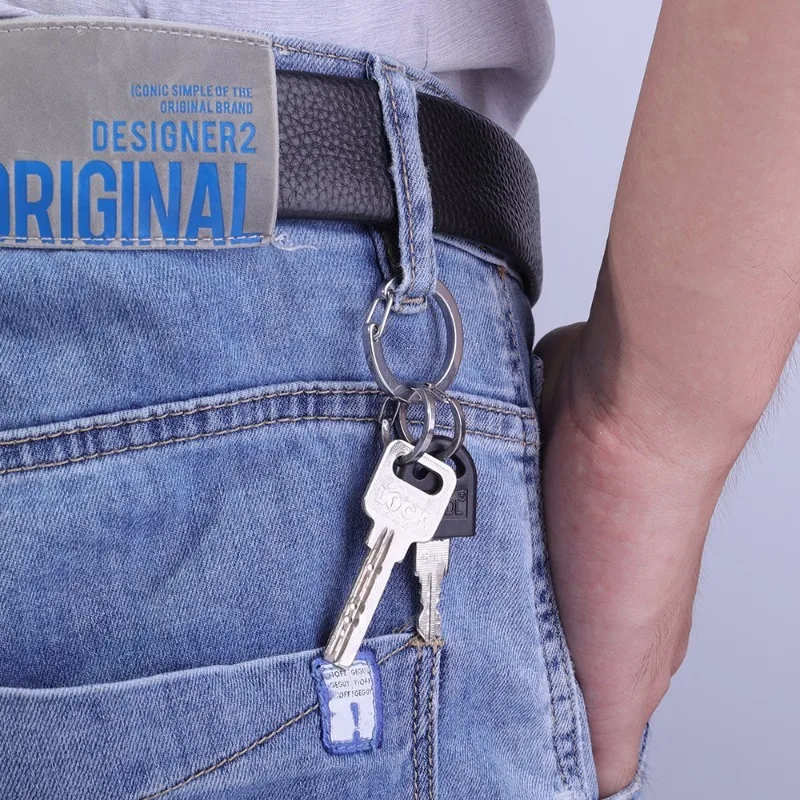 19/31mm Metal Spring Open Keychain Stainless Steel Round Spring Clasp Keyring C Buckle Key Chains DIY Buckles Hooks Accessories
