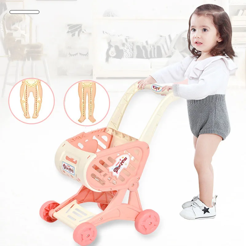 Creativity Kids Shopping Cart Play House Toy Set Baby Simulation Supermarket Trolley Plastics Shopping Cart Toy For Boys Girls