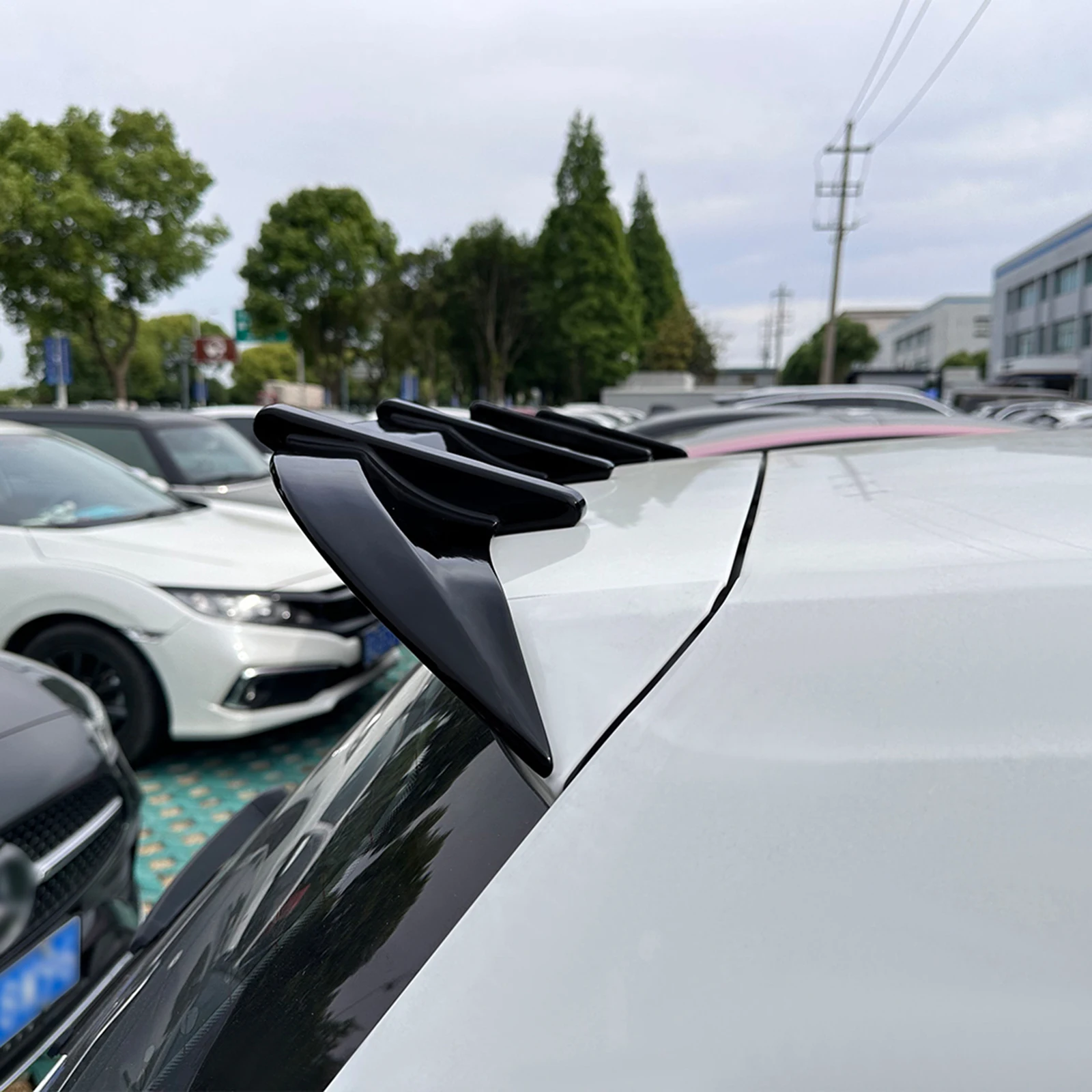For Volkswagen VW Golf 7 MK7 MK7.5 2013-2019 Rear Roof Spoiler Lip Wing Carbon Fiber Look/Gloss Black Tail Window Upper Splitter