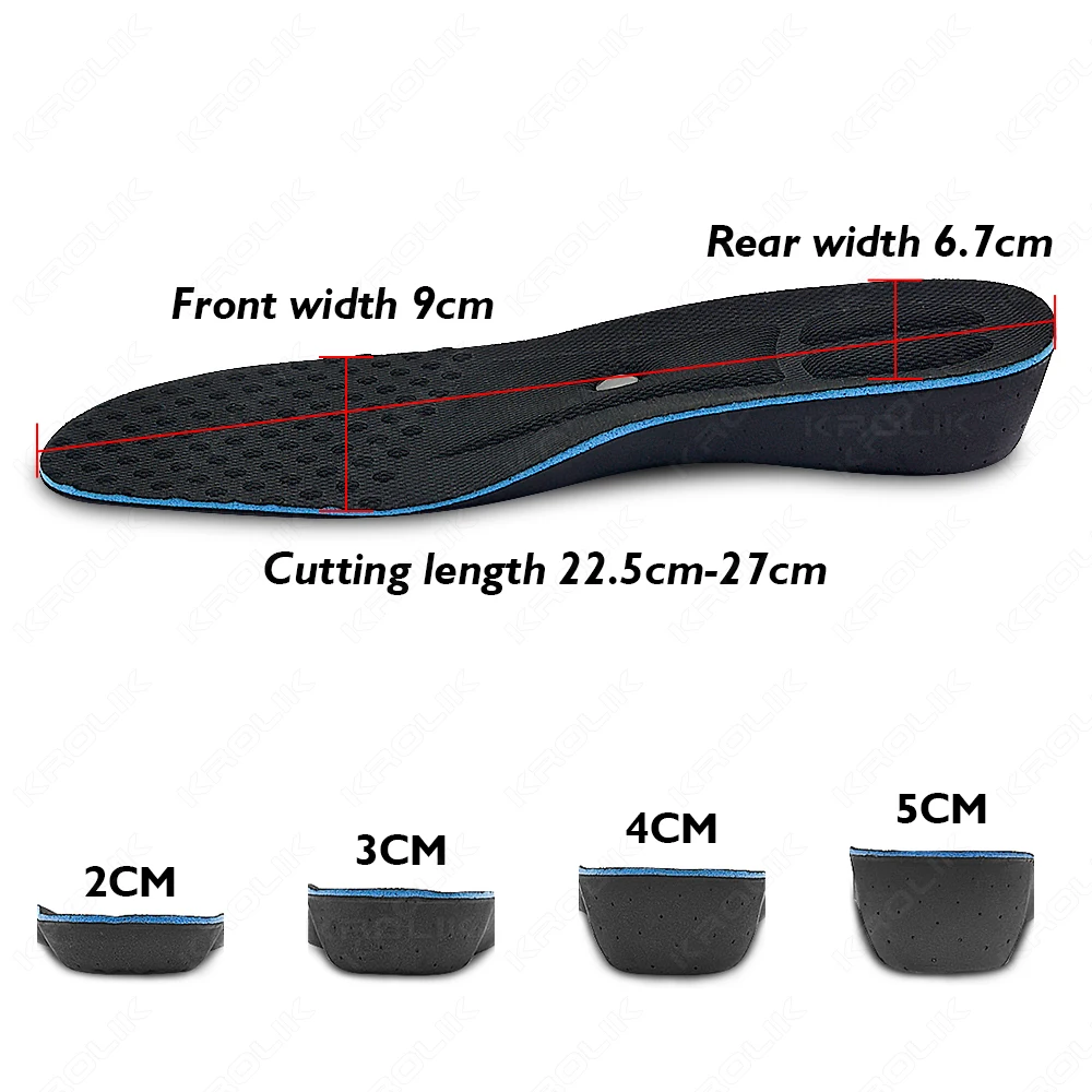 2-5cm Height Increase Insoles Magnet Templates Insole For Feet Arch Support Heighten Orthopedic Shoes Sole Pad Unisex Damping