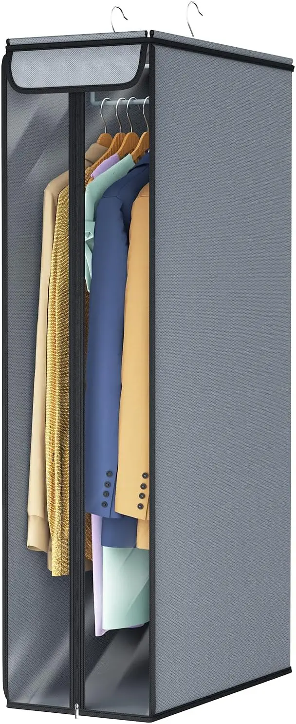

Чехол для одежды 40 дюймов с прозрачным окном для хранения в шкафу, пылезащитный чехол для пальто и платьев, простая сборка