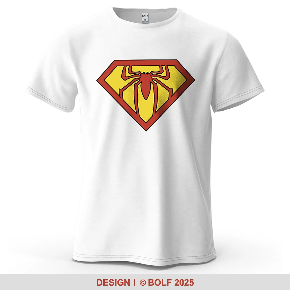 Super Spider Hero bedrucktes Herren-T-Shirt, 100 % Baumwolle, übergroß, lustige Grafik-T-Shirts für Damen, Tops, T-Shirts, lässige Streetwear