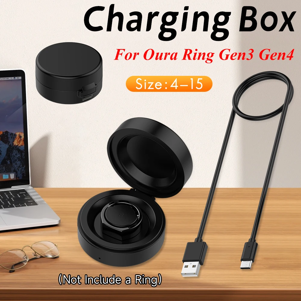 

Charger Station Portable Safe Charging Dock with USB-C Cable Compatible with Oura Ring Gen3 Gen4 for Smart Ring Accessory
