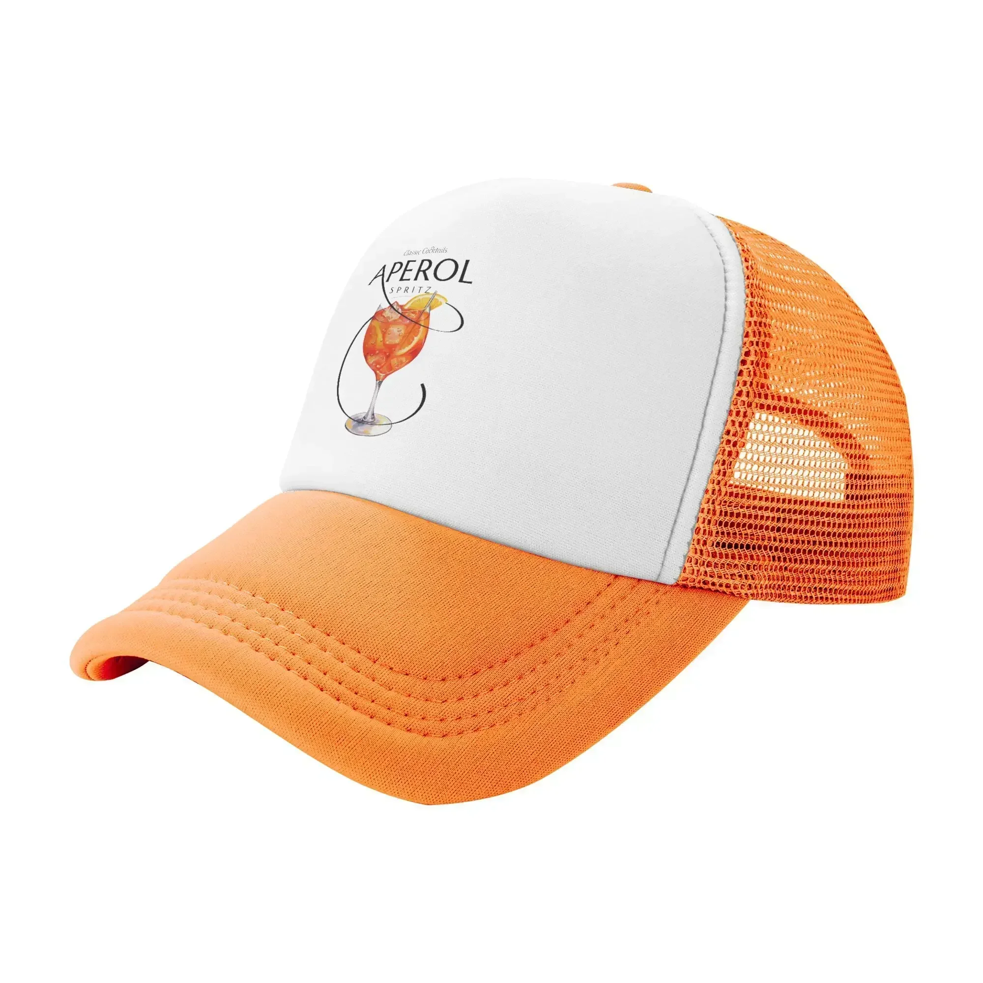 New aAperols Spritz Mesh Baseball Cap Adult Popular Trucker Hat  Adjustable Summer Fishing Hat