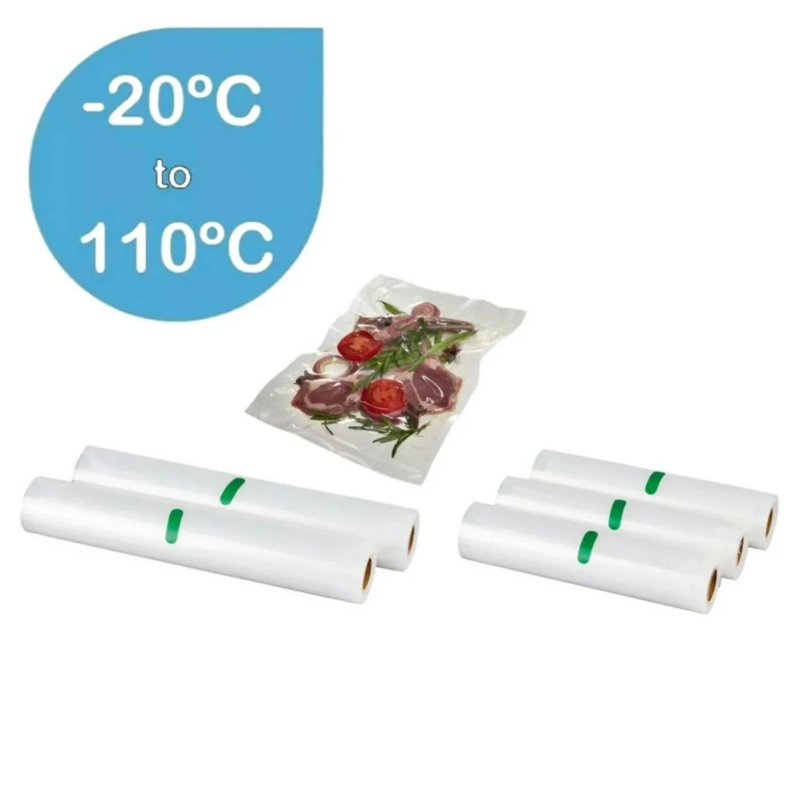 500CM Vacuum Seal Bags Roll Non-Slip Mesh Design Food Saver Storage Thick Plastic Keep Fresh Packing for Vacuum Sealer Machine
