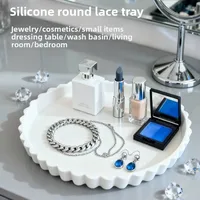 30Cm Silicone Lace Round Fruit Tray Jewelry Sundries Storage Tray Household Silicone Food Tray Fruit Tray Multifunctional - Image 3