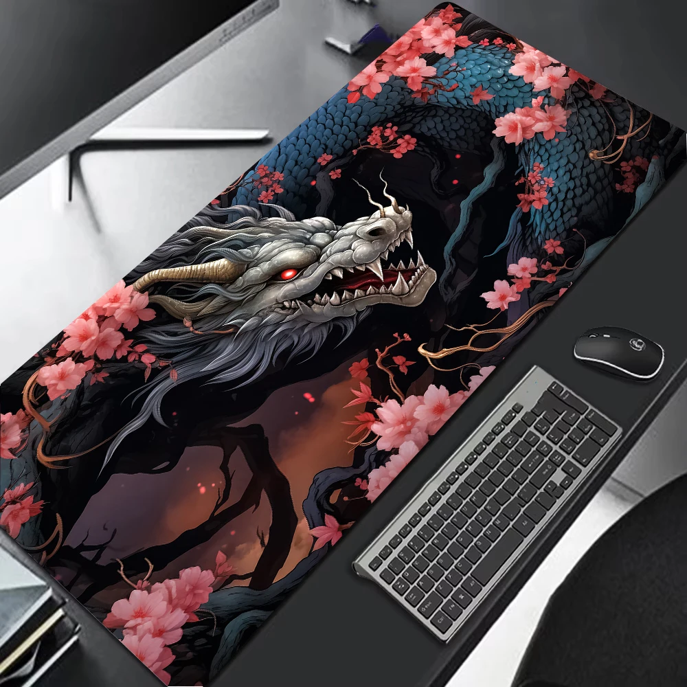 Japanischer Drache, großes Gaming-Mauspad, XXL-Tastatur, Gamer, 900 x 400 Geschwindigkeit, Mauspad auf dem Tisch, Geschwindigkeits-Schreibtischunterlage, Anime – Detail 11