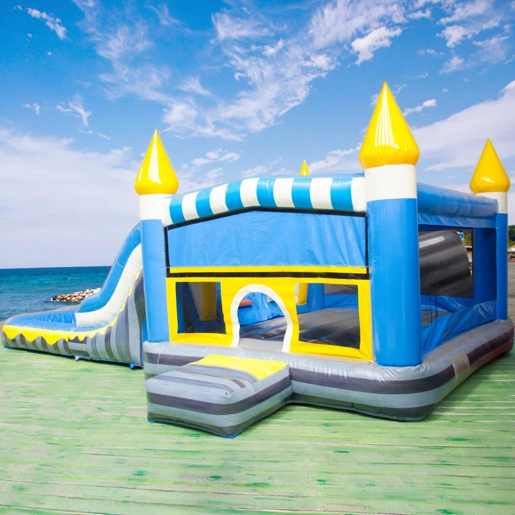 Hot-Selling Blue Inflatable Ca - đánh giá và giá Water Slide Inflatable