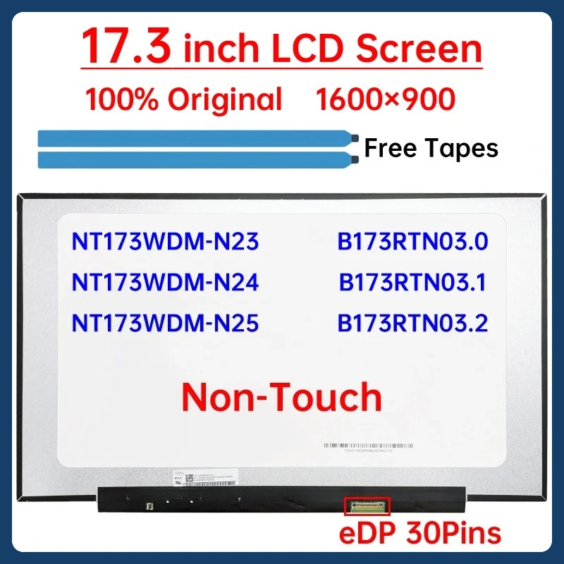 

17.3" LCD Screen B173RTN03.0 For Lenovo V17 G2-ITL IdeaPad 3-17ADA6 17ITL6 17ALC6 3 17IAU7 17ABA7 Display Matrix Panel 1600x900