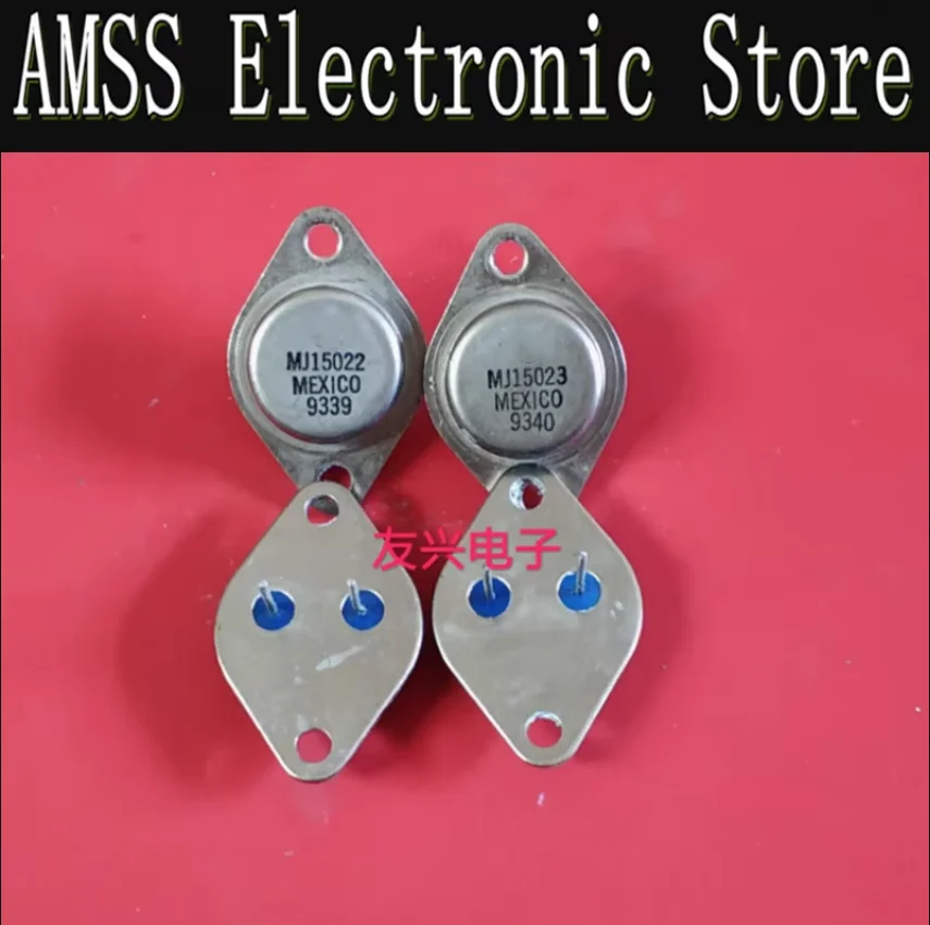 AMSS 1pair Used MJ15022 MJ15023 gold sealed transistor, original imported disassembly parts, measured well