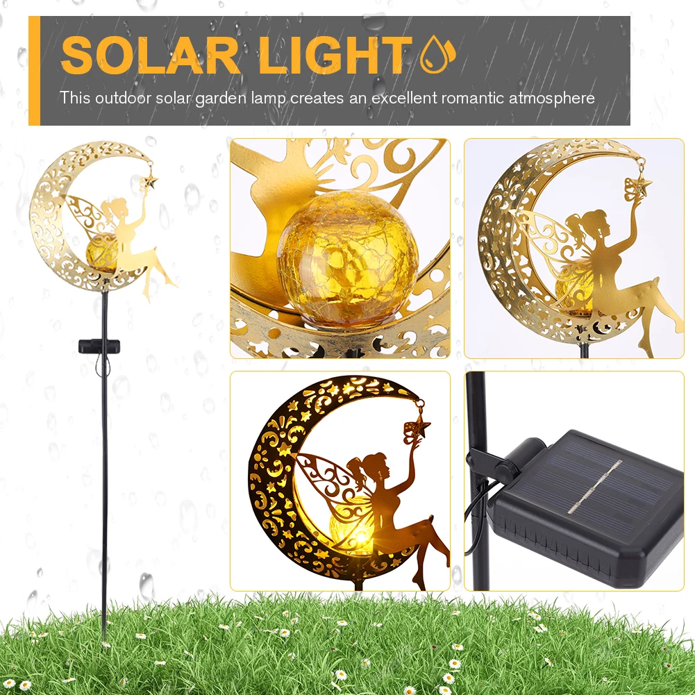 

Лунный и сказочный сад, солнечный светильник, водонепроницаемый сказочный лунный солнечный садовый светильник, украшение на новоселье для патио, лужайки, двора, дорожки
