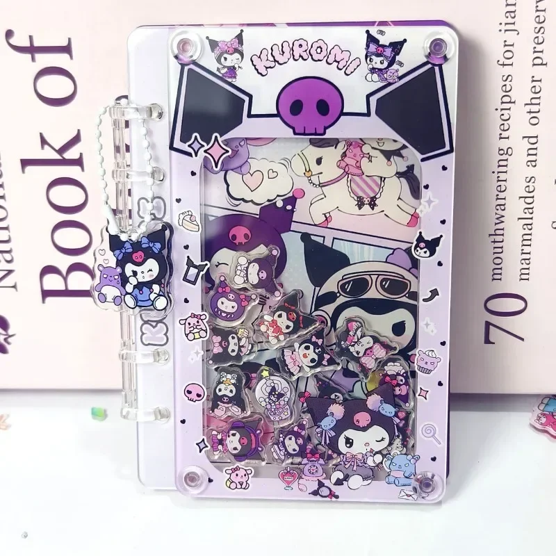 

A7 loose-leaf book Hello Kitty kawaii acrylic shaker notebook cute girl heart high-end gift cartoon animation diary for students