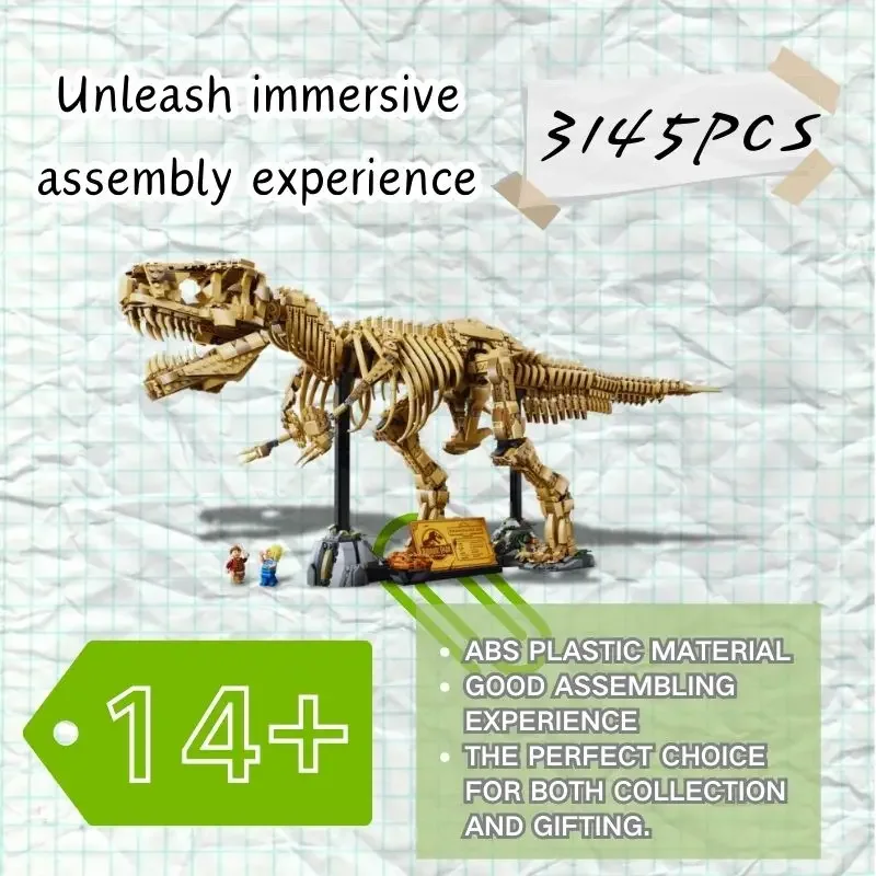 3145 Stücke Dinosaurier Tyrannosaurus Rex Zusammengebaute Bausteine Spielzeug Desktop Ornamente