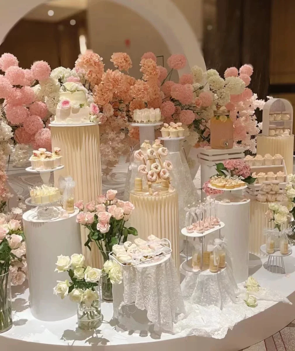 

10pcs Multipurpose White Column Dessert Table Centerpiece Display Stand,for Home Hotel Feast Wedding Party Home Events Decor