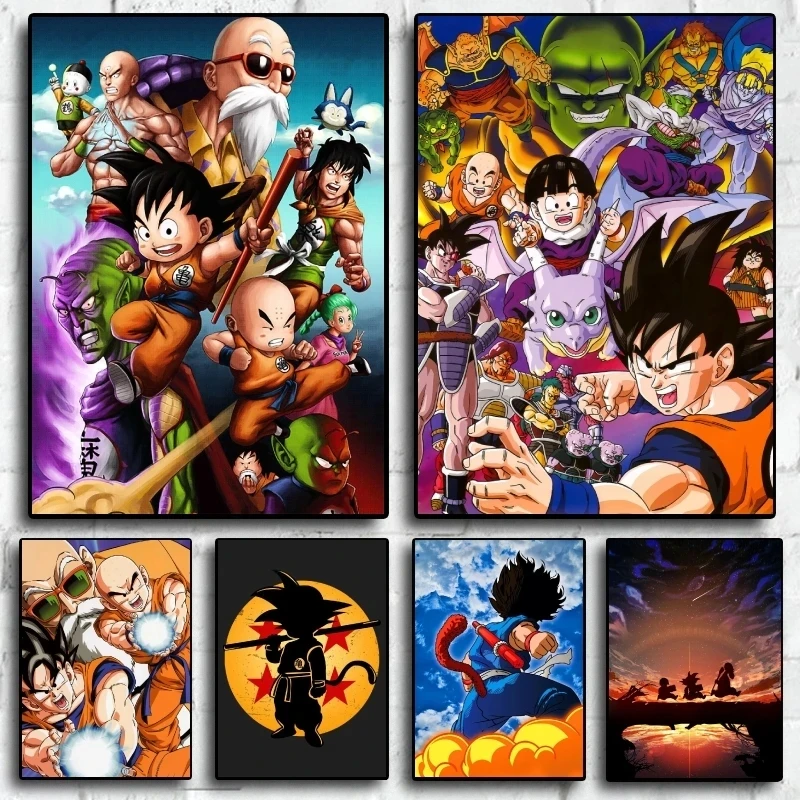 

Bandai Anime Dragon Ball Master Sun Wukong Unicorn Canvas Sunset Painting Mural Print HD Poster Room Living Room Home Decoration