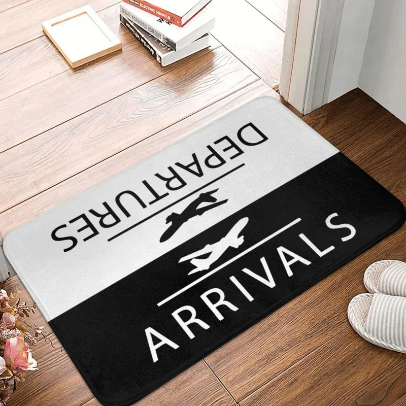 Popular The Exit Arrival Departure Doormat Welcome Entrance Floor Mat Washable Carpet Non Slip Airport Sign Decoration Rug