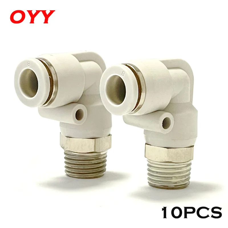 

10PCS Pneumatic Quick Plug PL4-02 Fast PL4-M5 White PL6-01 Connector PL10-02 Threaded Bend L-type Two-way PL8-02/03/04