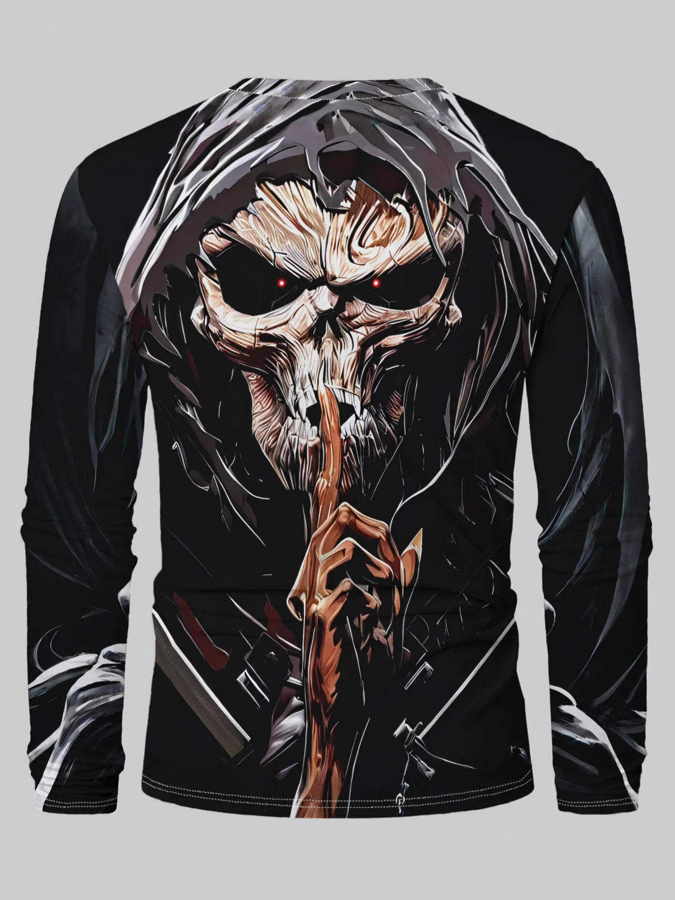 2026 new hot selling autumn and winter 3D printed skeleton men's long sleeved fashion O-neck men's retro fashion clothing