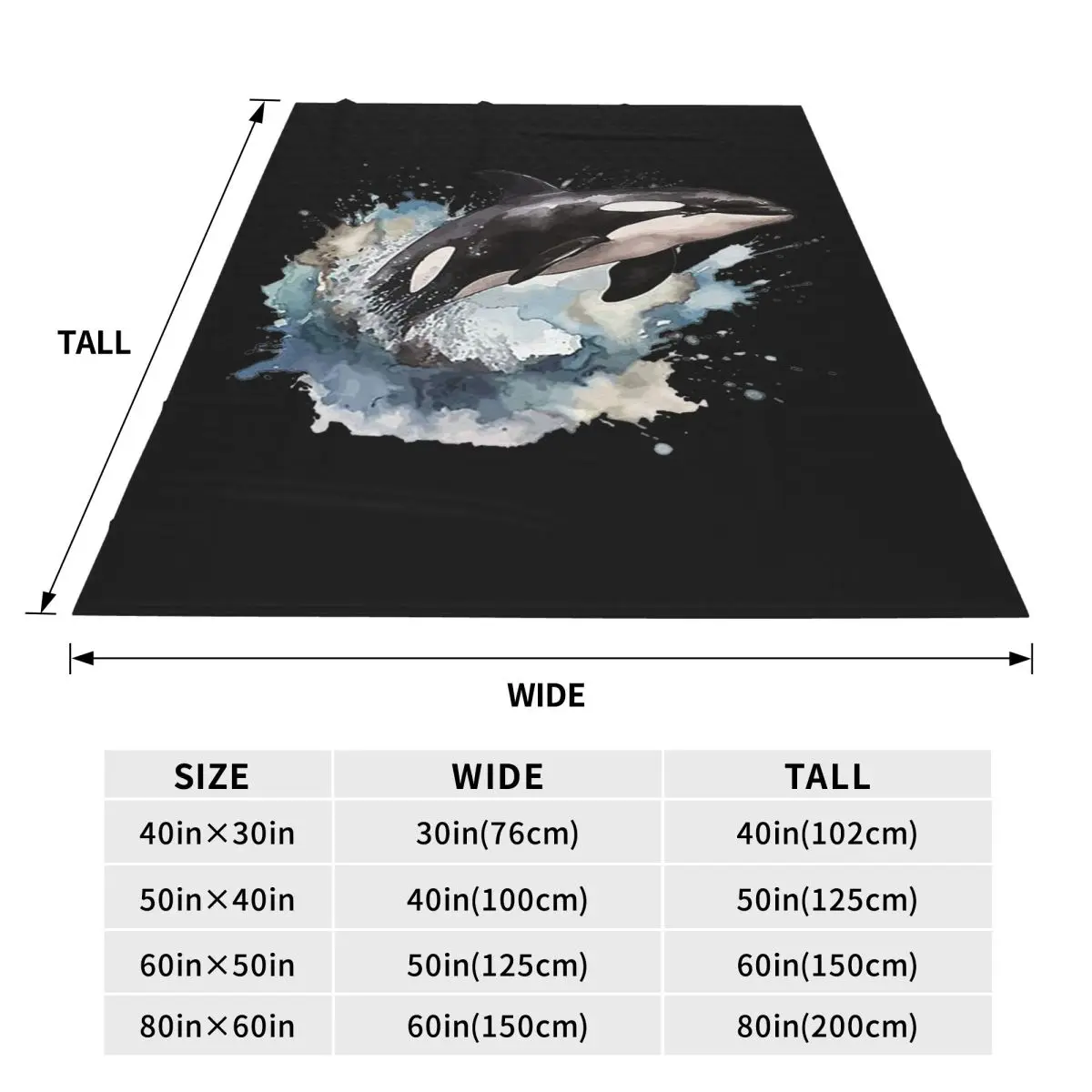 Orca Aquatic Sea Ocean - Top Tees Killer Whale Blanket Soft Warm Flannel Throw Blanket Cover for Bed Living room Home Sofa