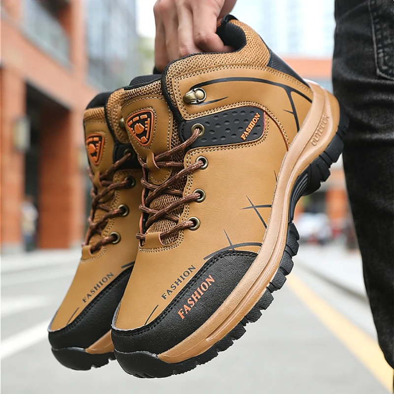 

Men's Trendy Mid-High Boots Comfortable Outdoor Hiking Shoes 2025 Non-Slip Wear-Resistant PU Leather Sneakers Designer Shoes Men