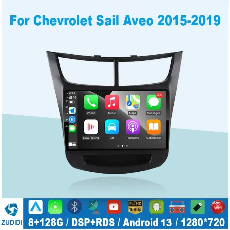 

2 Din Android автомобильный стерео радио мультимедийный видеоплеер для Chevrolet Sail Aveo 2015 2016 2017 2018 2019 GPS-навигация