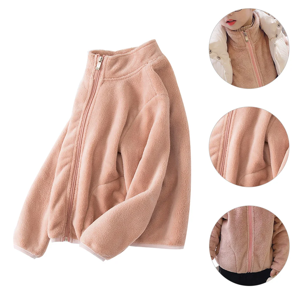 

1Pcs Comfortable Coral Fleece Coat Warm Soft Texture Durable Use Easy to Put on Take Off Stylish Autumn Winter Kids Outerwear