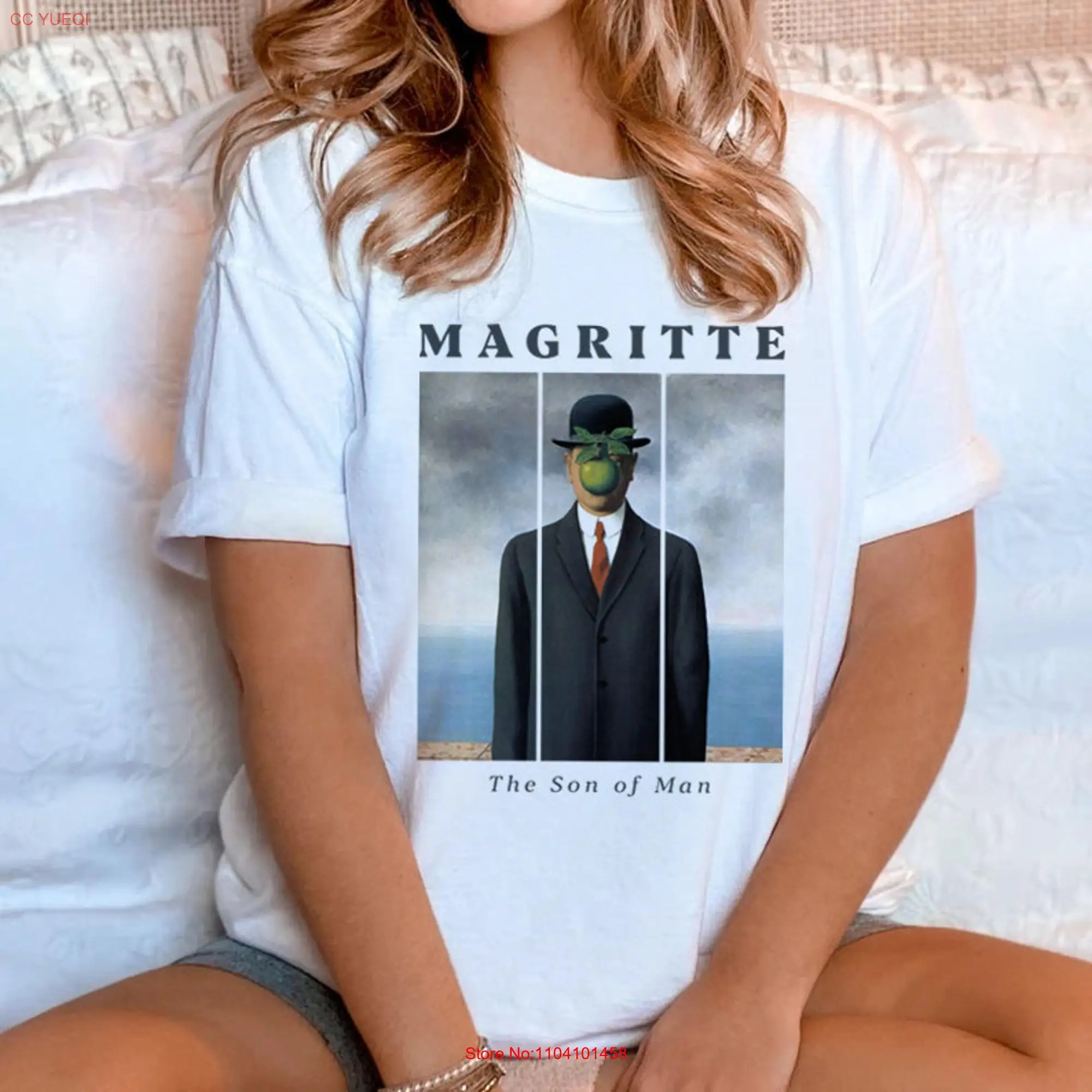 René Magritte The Son of Man T Shirt Art Painting Fine Surrealism Aesthetic Artist long or short sleeves