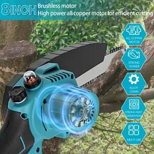 8 بوصة فرش لاسلكية سلسلة زيت كهربائي منشار قابلة لإعادة الشحن حديقة خشبي تشذيب منشار أدوات كهربائية لبطارية ماكيتا 18 فولت أعلى 12 مبيعات منشار كهربائي قابل للتمديد - رقم 7