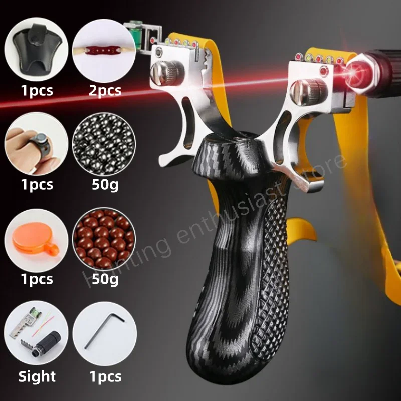 

Metal anti slip handle slingshot high-quality and powerful aiming slingshot outdoor hunting and shooting slingshot practice