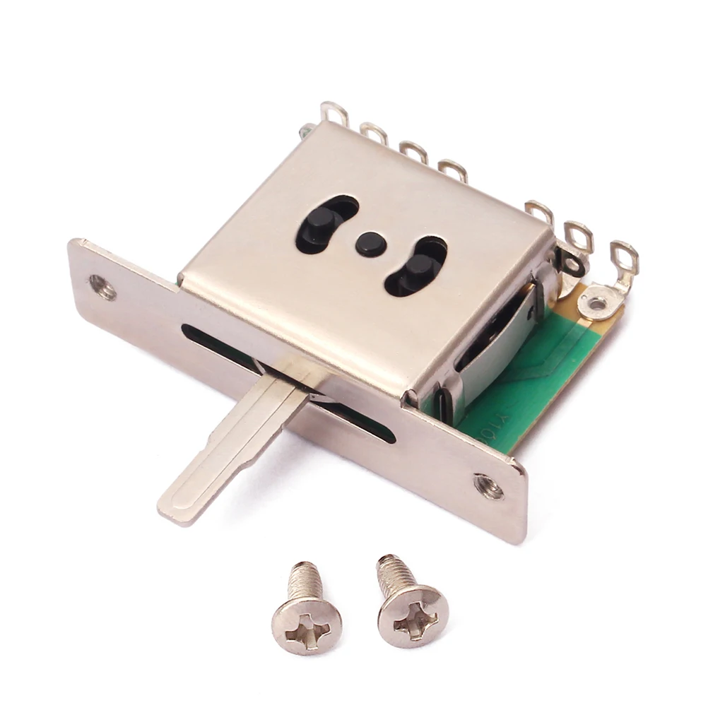 

Aluminum Alloy Electric Guitar Bass Pickup Selector 5 Way Switch Enclosed Body Plastic Tip Durable Use