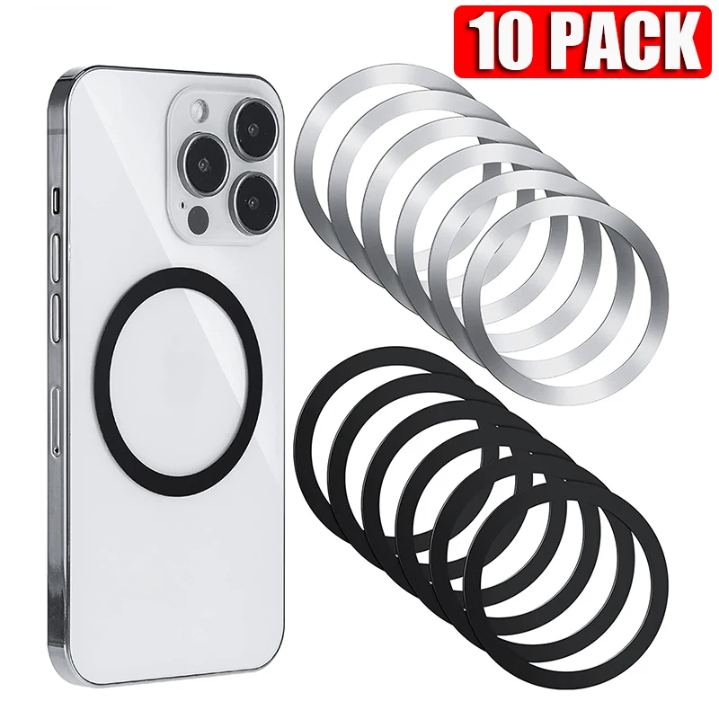 

10Pcs for Magsafe Magnetic Plate Ring Universal Stickers Support Wireless Charger Metal Plate Sheet for iPhone Samsung Xiaomi