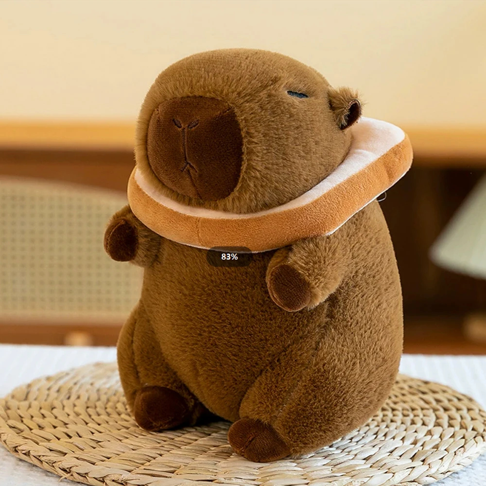 Lindo capibara de peluche de juguete kawaii lindo capibara con bolsa de tortuga gorro de fresa animales de peluche regalo para niños decoración del hogar