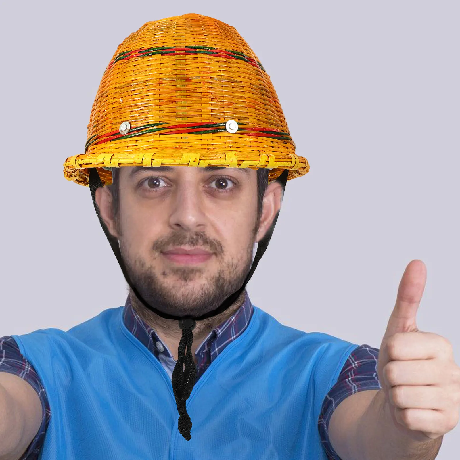 

Premium Bamboo Woven Construction Safety Hard Hat for Outdoor Protective Cap Air Circulating Short Brim Fit