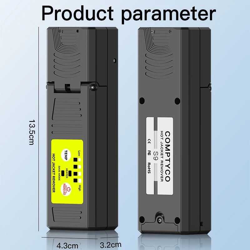 Rechargeable Fiber Optic Thermal Stripper Adjustable Temp Hot Jacket Remover for 1-48 Core Ribbon Fiber Bundle Pigtail