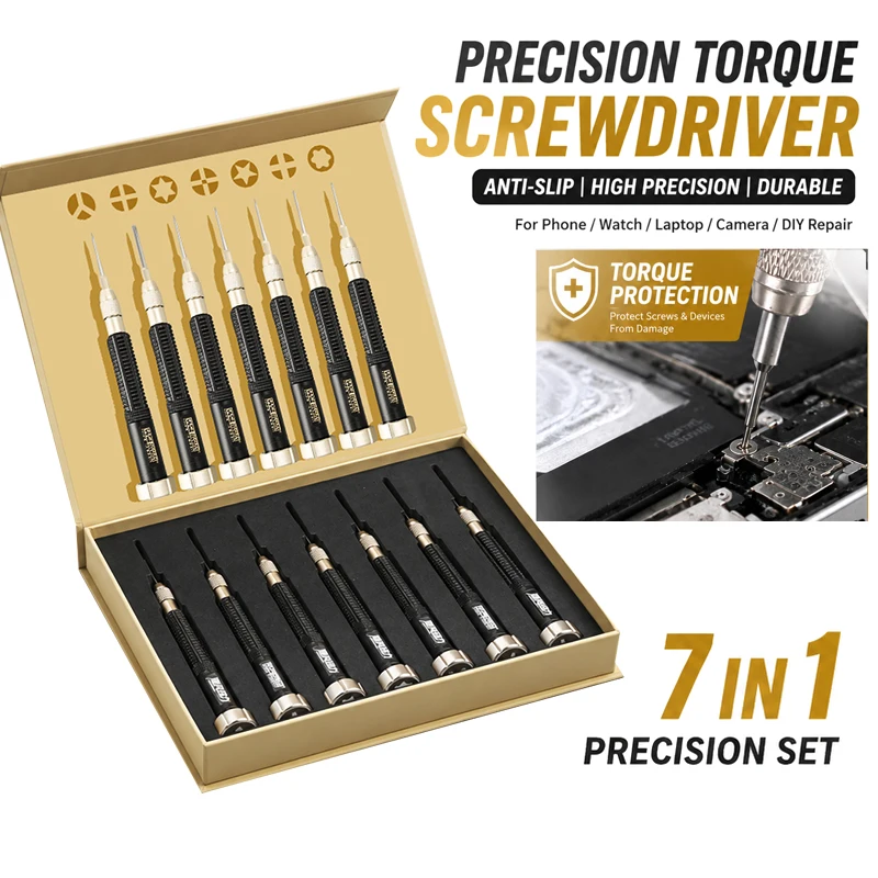 

KEGUAN Precision Torque Screwdriver Hurricane Series Anti Slip Magnetic Tip Ergonomic Handle for Phone PCB Repair Tools