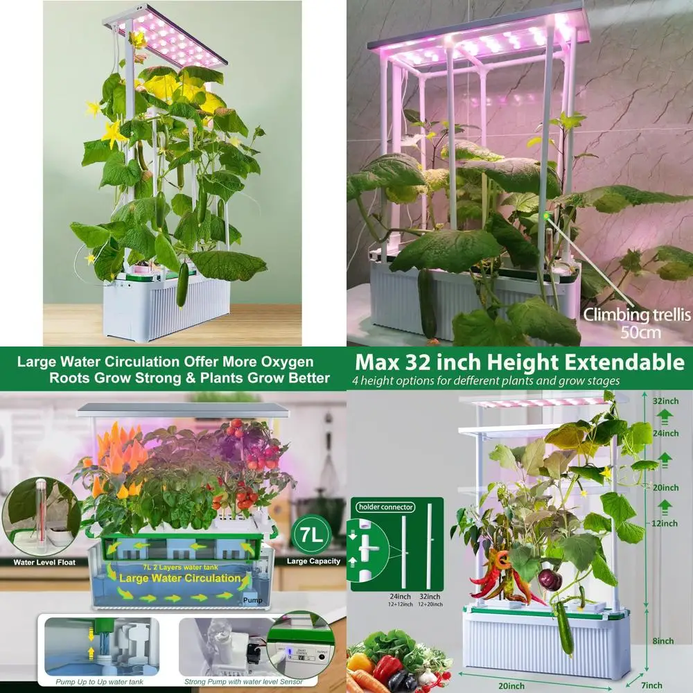 

Усовершенствованная гидропонная система с опорной сеткой и светодиодным освещением для выращивания овощей в помещении