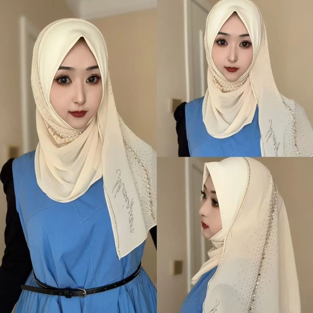 

Мусульманский шифоновый хиджаб, новый дизайн, длинные шарфы Шейла