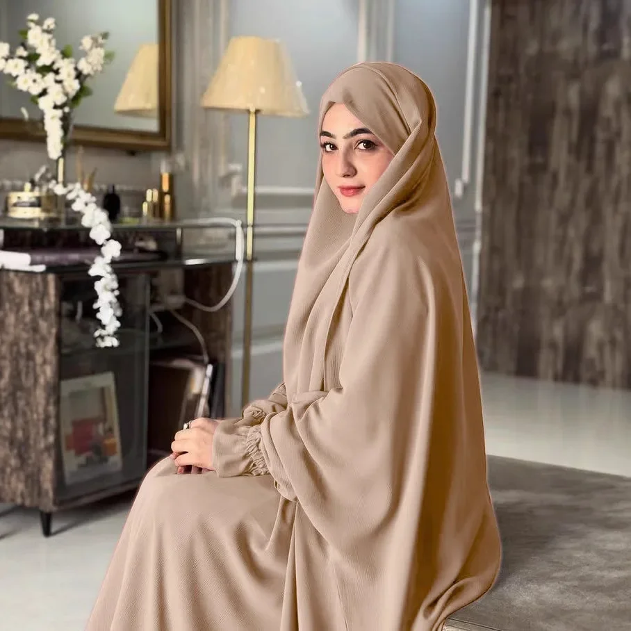 Ramadan Abaya Khimar Rock 2-teiliges Set Fledermausärmel muslimisches Kleid Frauen Dubai Eid Gebet Kleidungsstück Jalabiya islamische Kleidung Robe