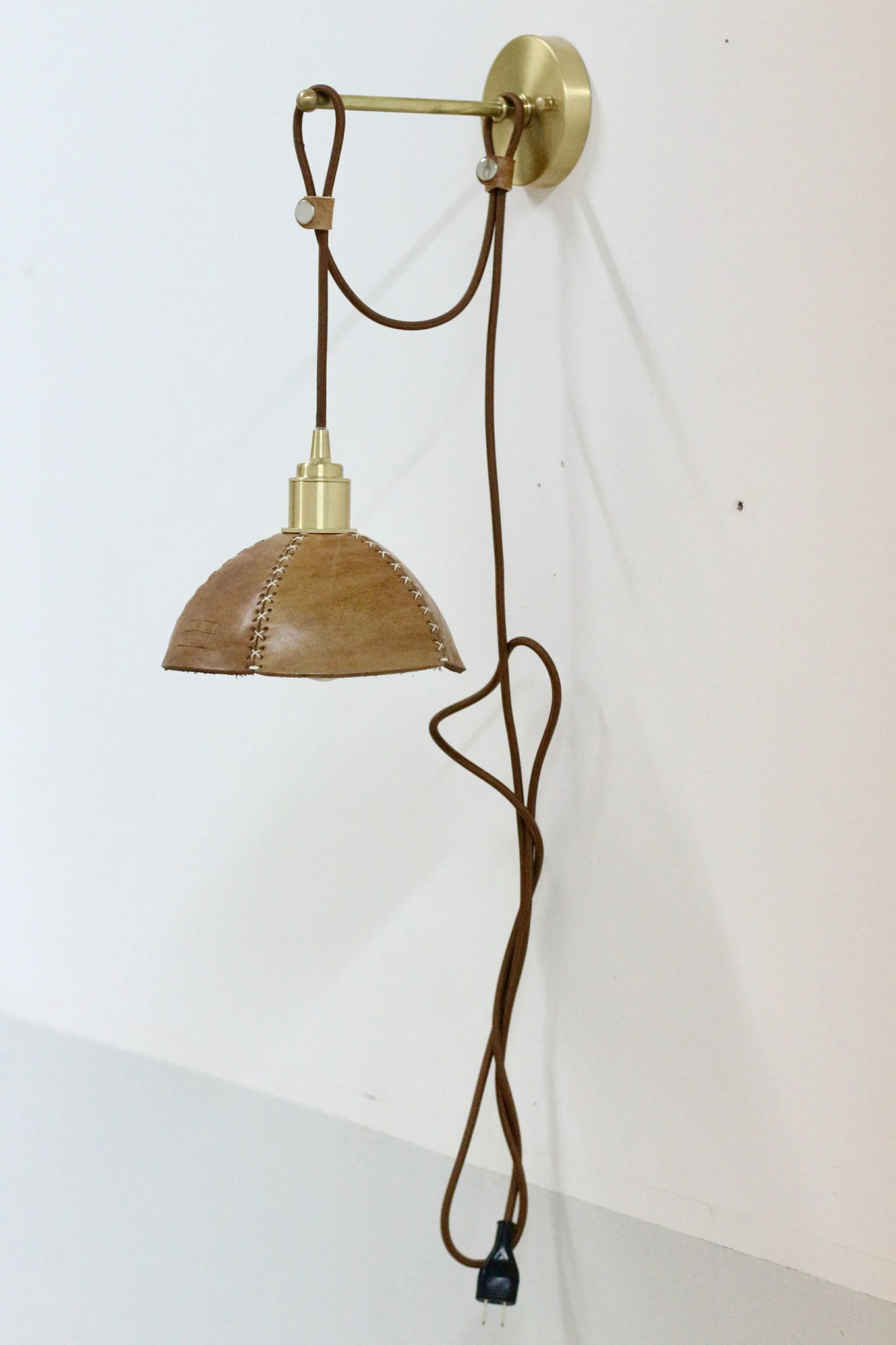 Installation-free wall lamp Pure brass wall lamp Nordic living room home corridor background Original bedside bedroom design