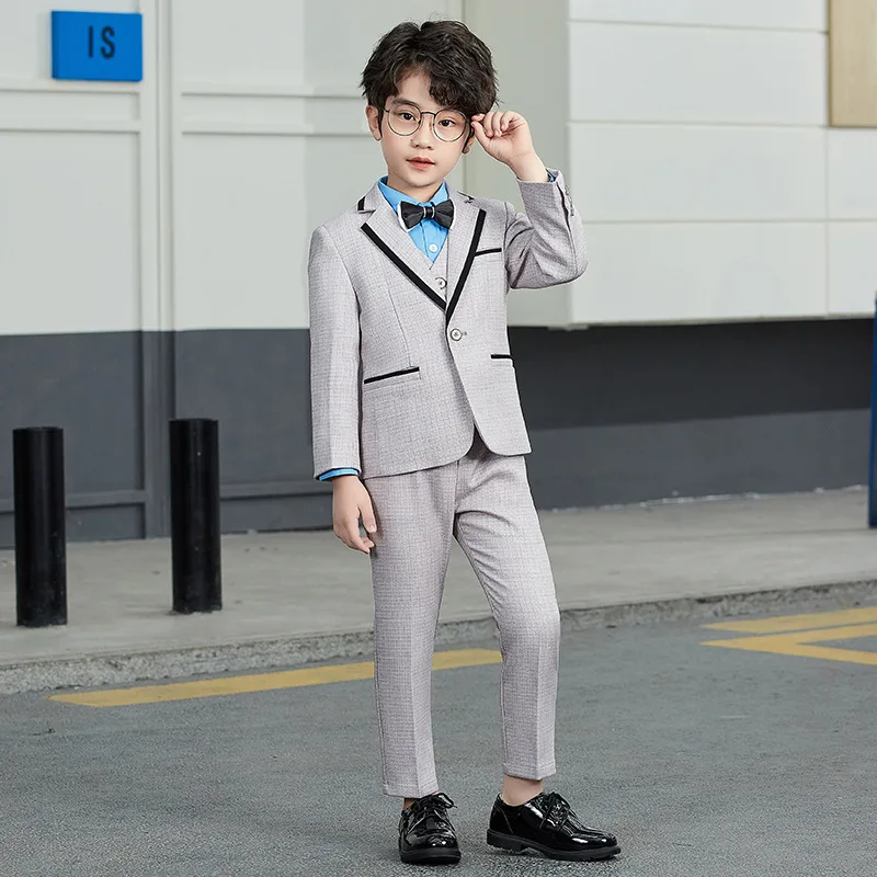 Children Boys Suits Gentleman's Formal Suits For Kid Flower Boy Wedding Host Photography Performance Costume Elegant Suit Outfit