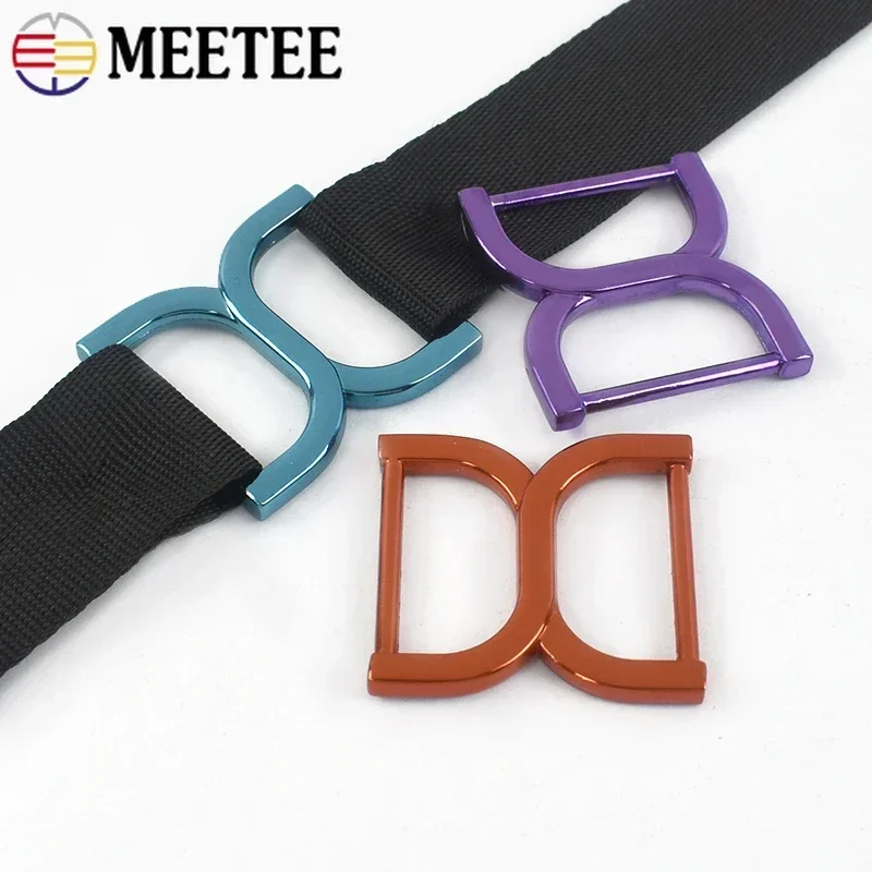 5/10Pcs Meetee 25mm Metal Ring Buckles Bag Belt Connector Clasp Webbing Strap Garment Loop Button Hook DIY Hardware Accessories